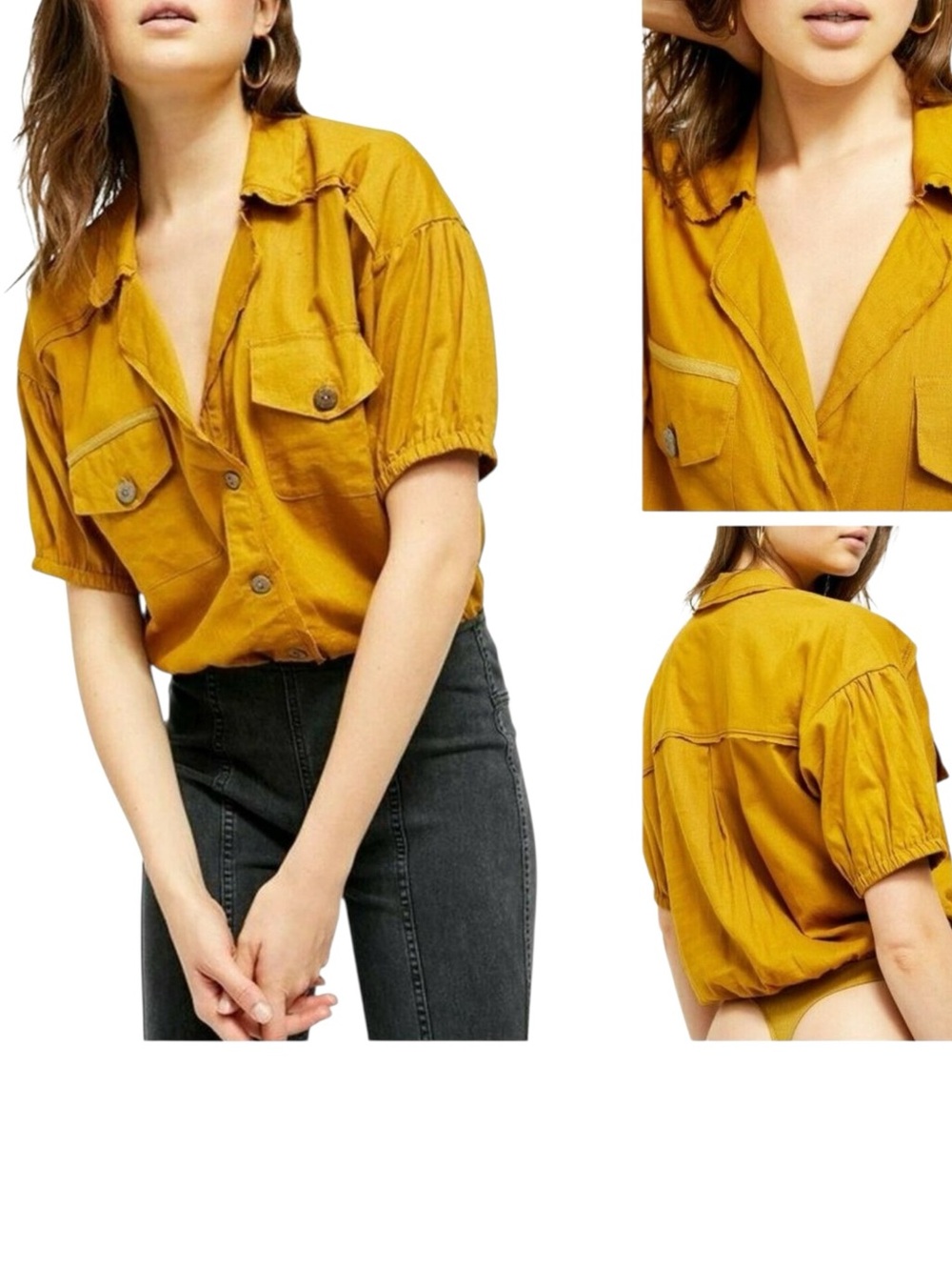 Free People “So-Safari” Utility Bodysuit NWT